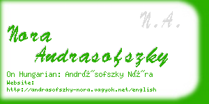 nora andrasofszky business card